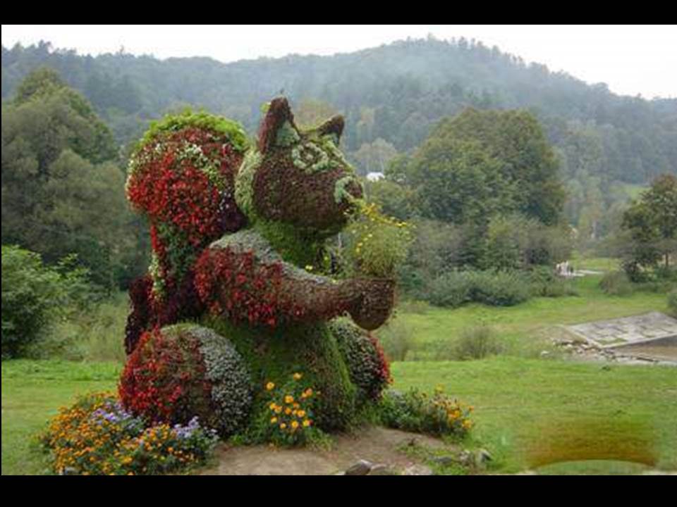 Садовые скульптуры из растений своими руками