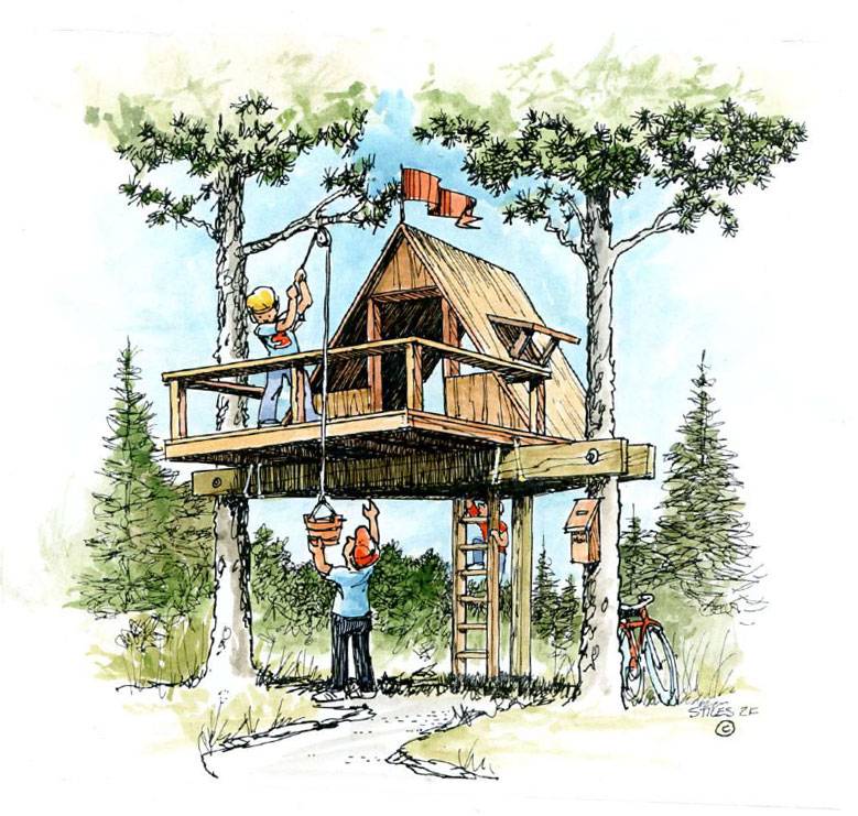 Домик на дереве своими руками: фото, чертежи, поэтапно делаем детский домик из дерева
