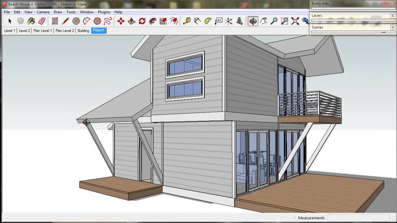 Рисуем план дома в sketchup