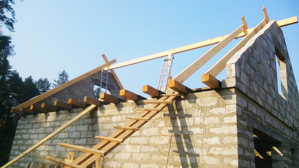 Двухскатная крыша своими руками: схема строительства, этапы монтажа, видео