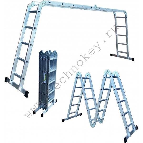 Лестница складная алюминиевая трансформер: обзор конструкции