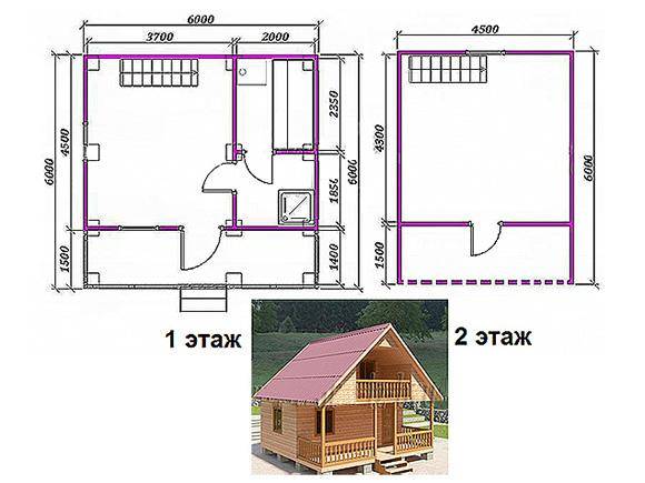 Проект бани 6х4 из газобетона