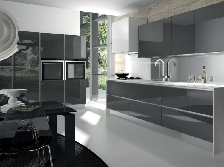 Серые обои на кухне (26 фото): какой гарнитур сочетается со светло-серыми и белыми обоями, фасады цвета ваниль