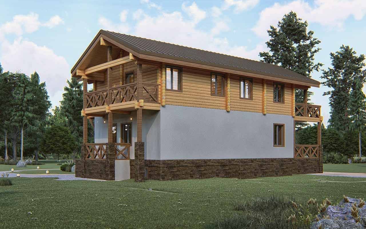 Проекты домов комбинированных из бруса и кирпича: варианты | kladka kirpicha