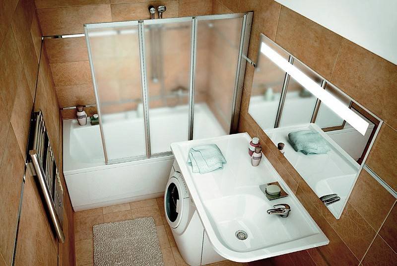 Интерьер ванной комнаты маленького размера: фото