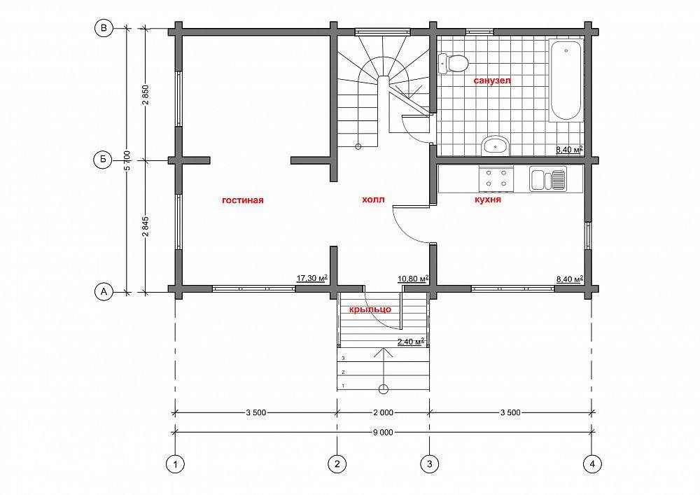 Русский стиль планировка дома размером 6×6 м с печкой