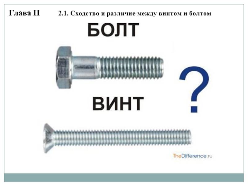 Виды болтов, их классификация и обозначение