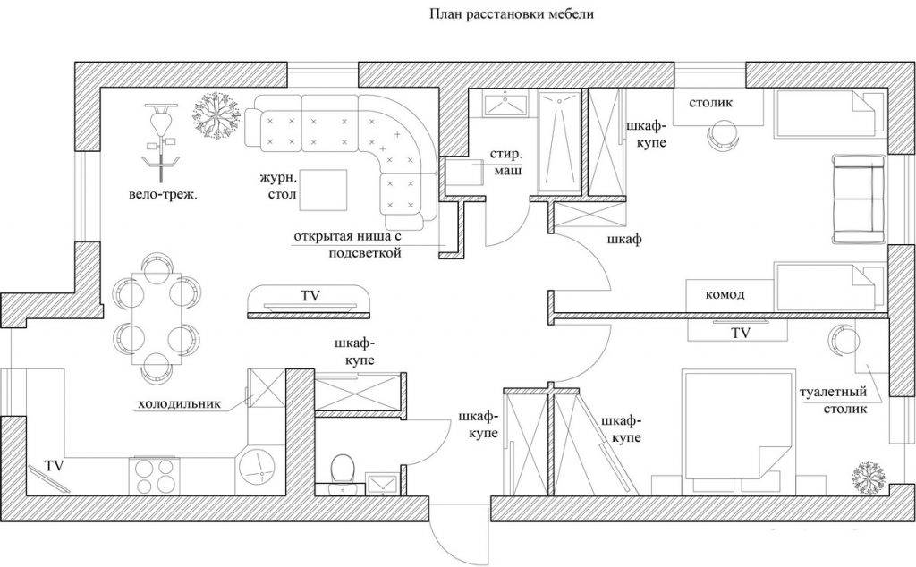 Проект расстановки мебели в доме
