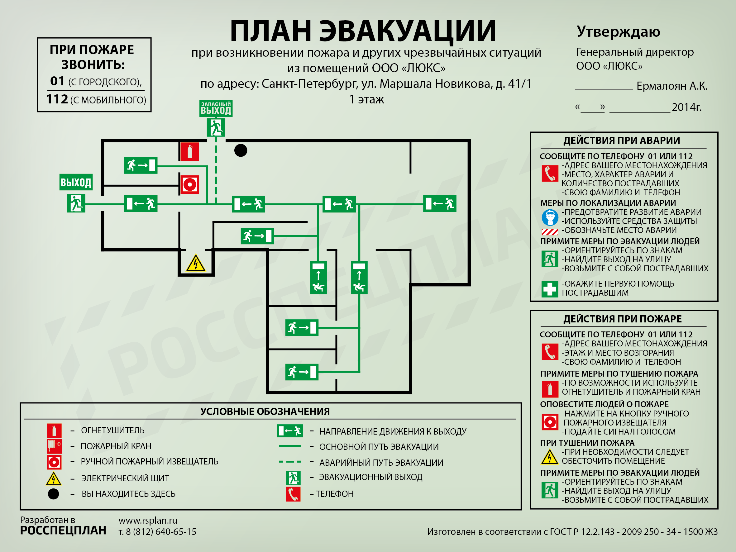 Эвакуационный план знаки