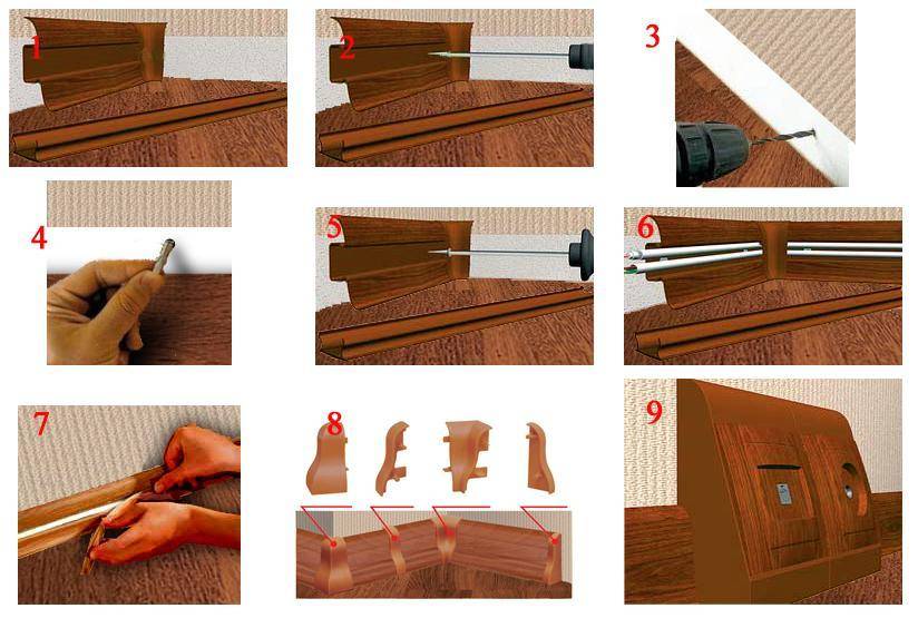 Как установить деревянные плинтуса на пол - строительный портал