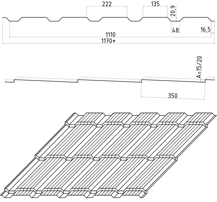 Схема монтажа металлочерепицы монтеррей