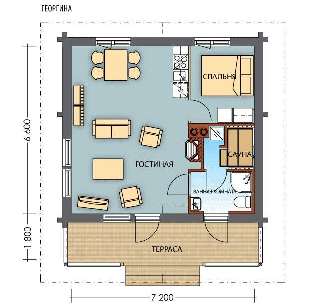 Проект каркасного дома 40 м2