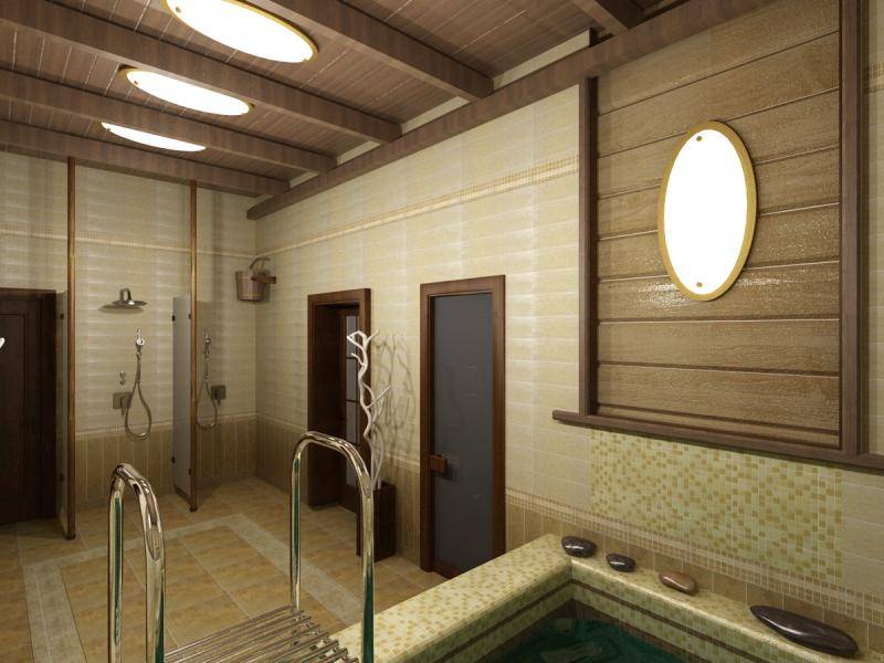 Отделка комнаты отдыха в бане: оформление и интерьер